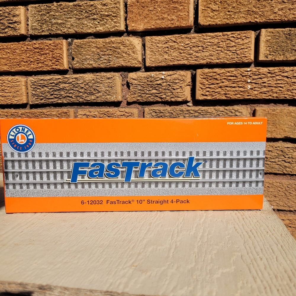 New Lionel Grey FastTrack 10” Straight Pack Of 4 O Gauge Scale 6-12032
